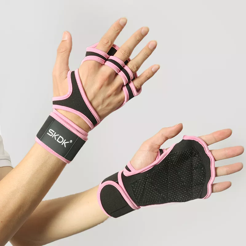 Pink Workout Gloves for Women with Wrist Wraps - Image 2