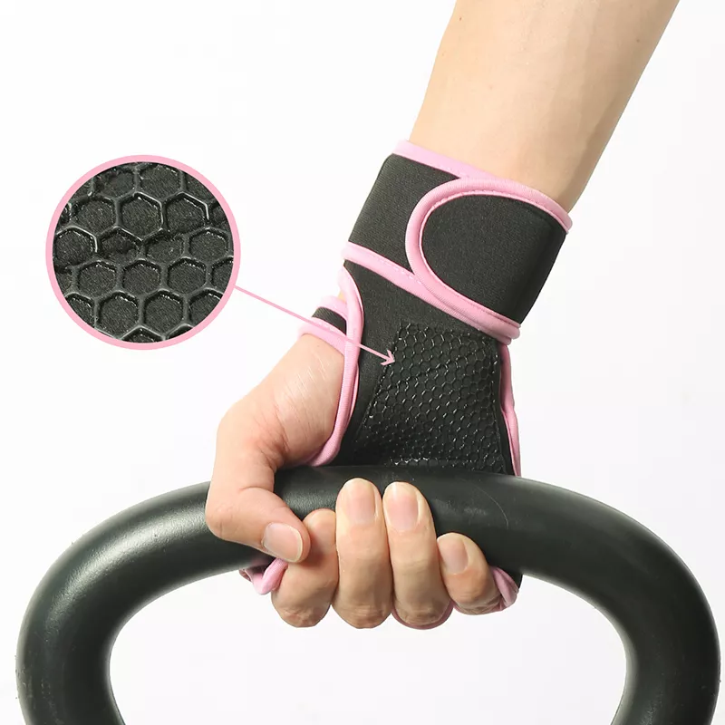Pink Workout Gloves for Women with Wrist Wraps - Image 5