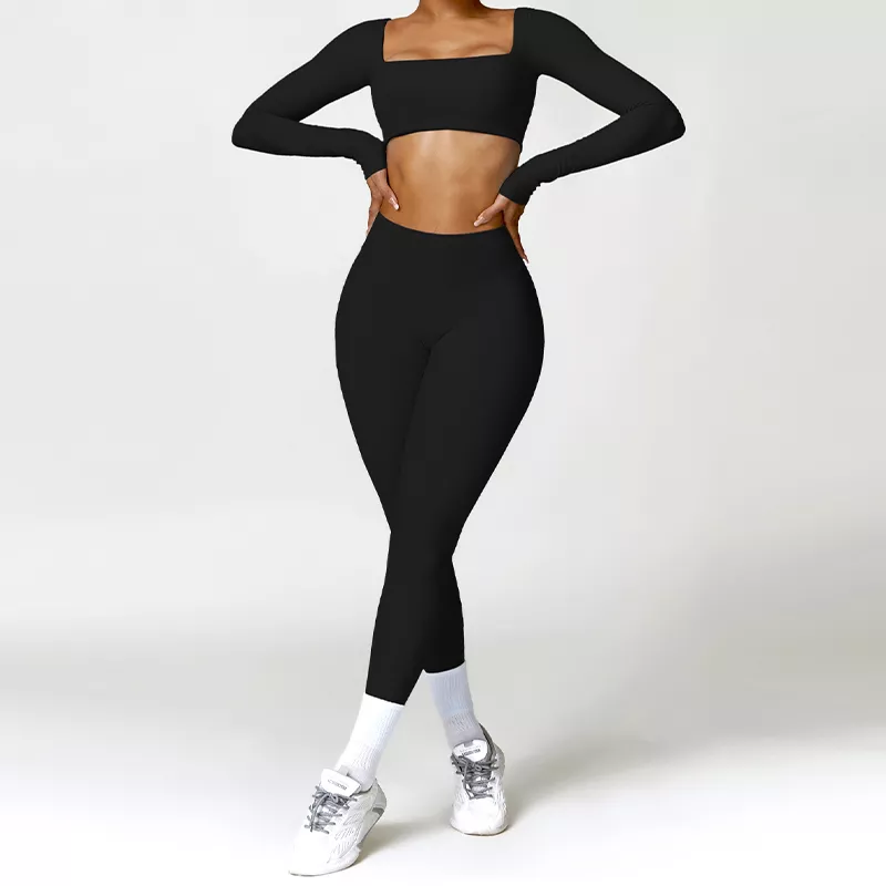 Women's 2-Piece Long Sleeve Gym Set - Image 2