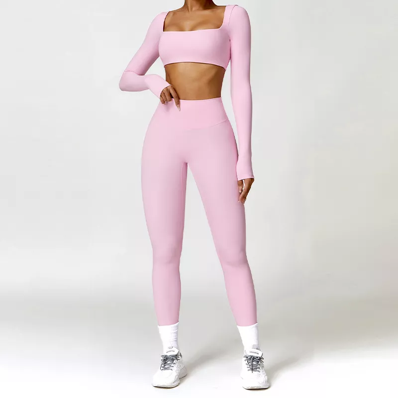 Women's 2-Piece Long Sleeve Gym Set - Image 4