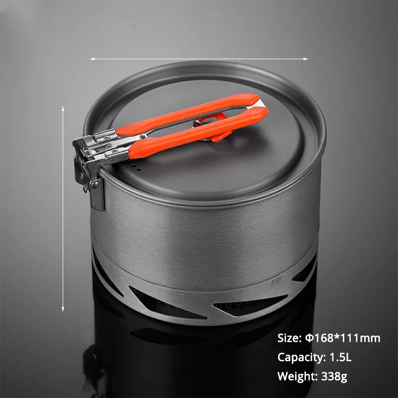 1.5L Outdoor Camping Kettle with Heat Exchanger & Foldable Handle - Image 6
