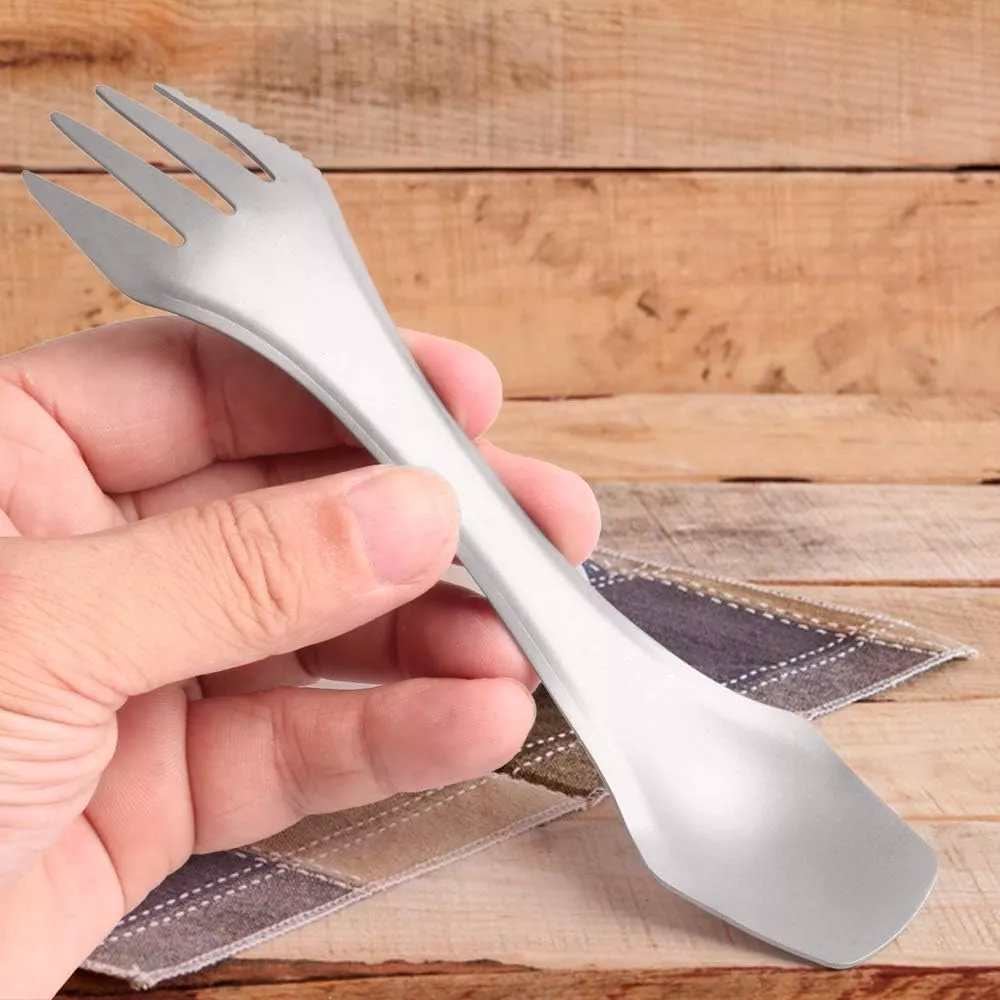 Lightweight 3-in-1 Titanium Spork - Image 2
