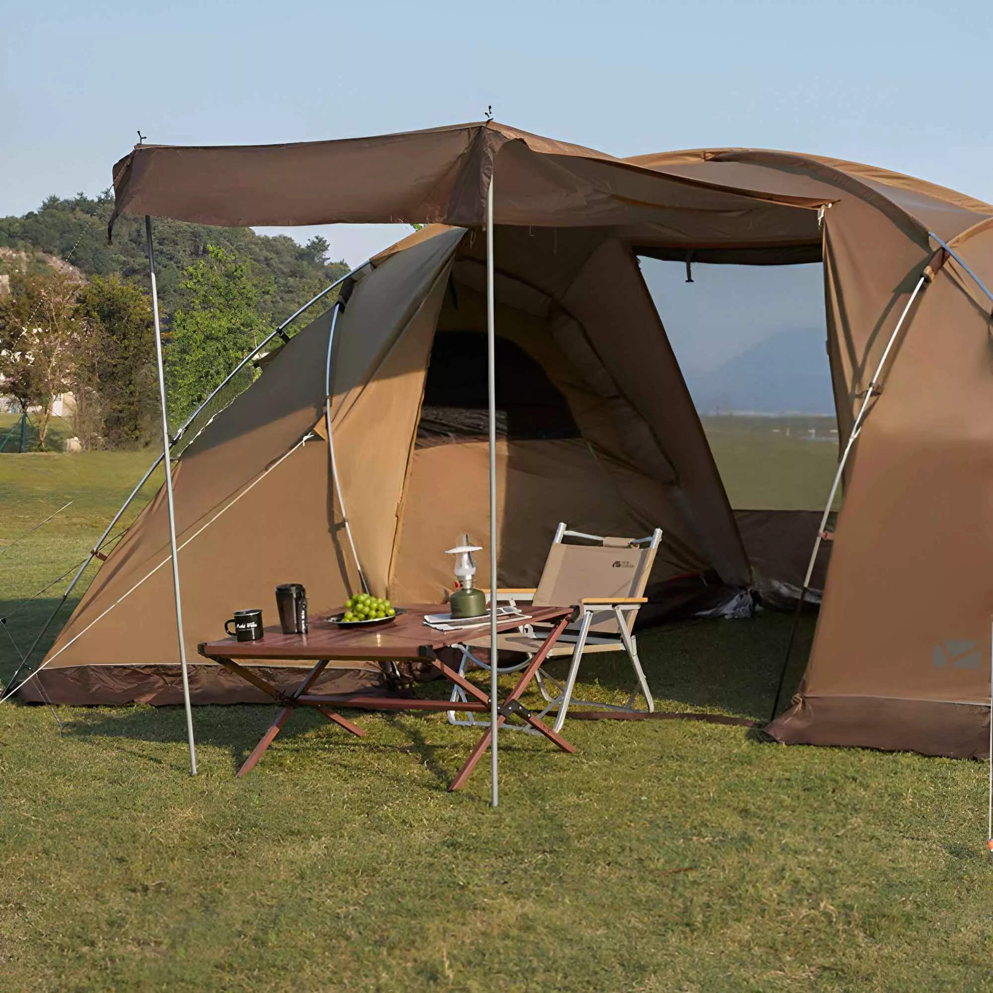 2-Bedroom Tunnel Camping Tent - Waterproof, Portable & Spacious - Image 3
