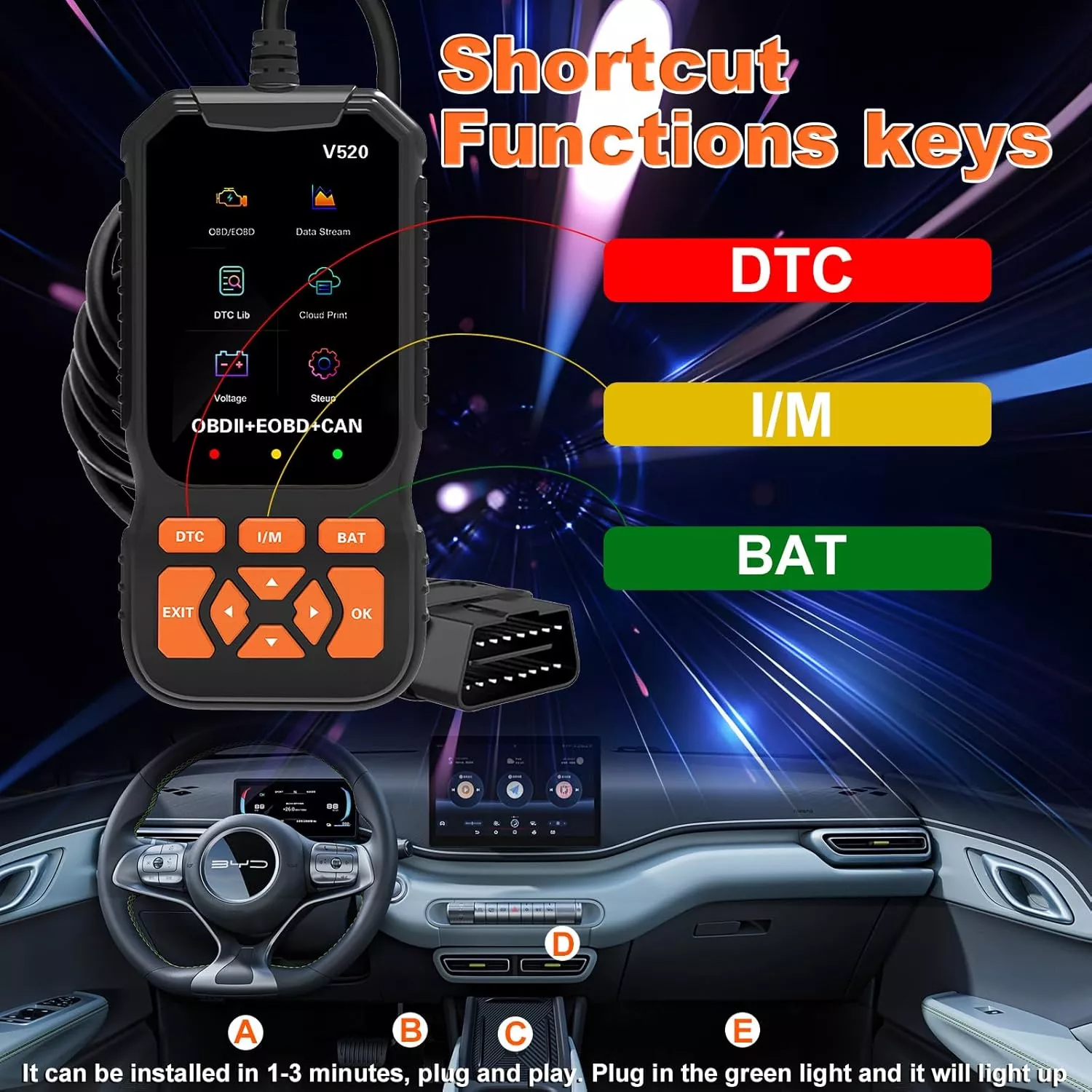 V520 OBD2 Car Diagnostic Scanner with Cloud Printing & Live Data Streaming - Image 6
