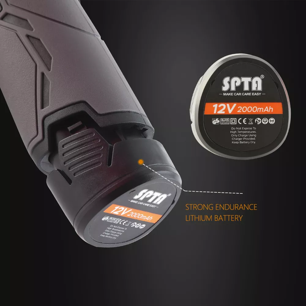 12V Cordless Dual Action Polisher Kit for Car Waxing and Polishing - Variable Speed, 2 Batteries - Image 4