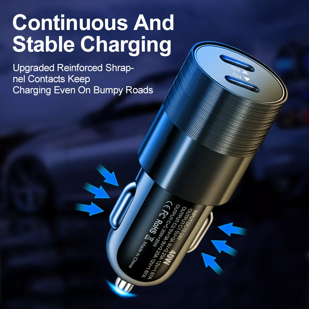 68W Dual USB Type C Car Charger - Image 3