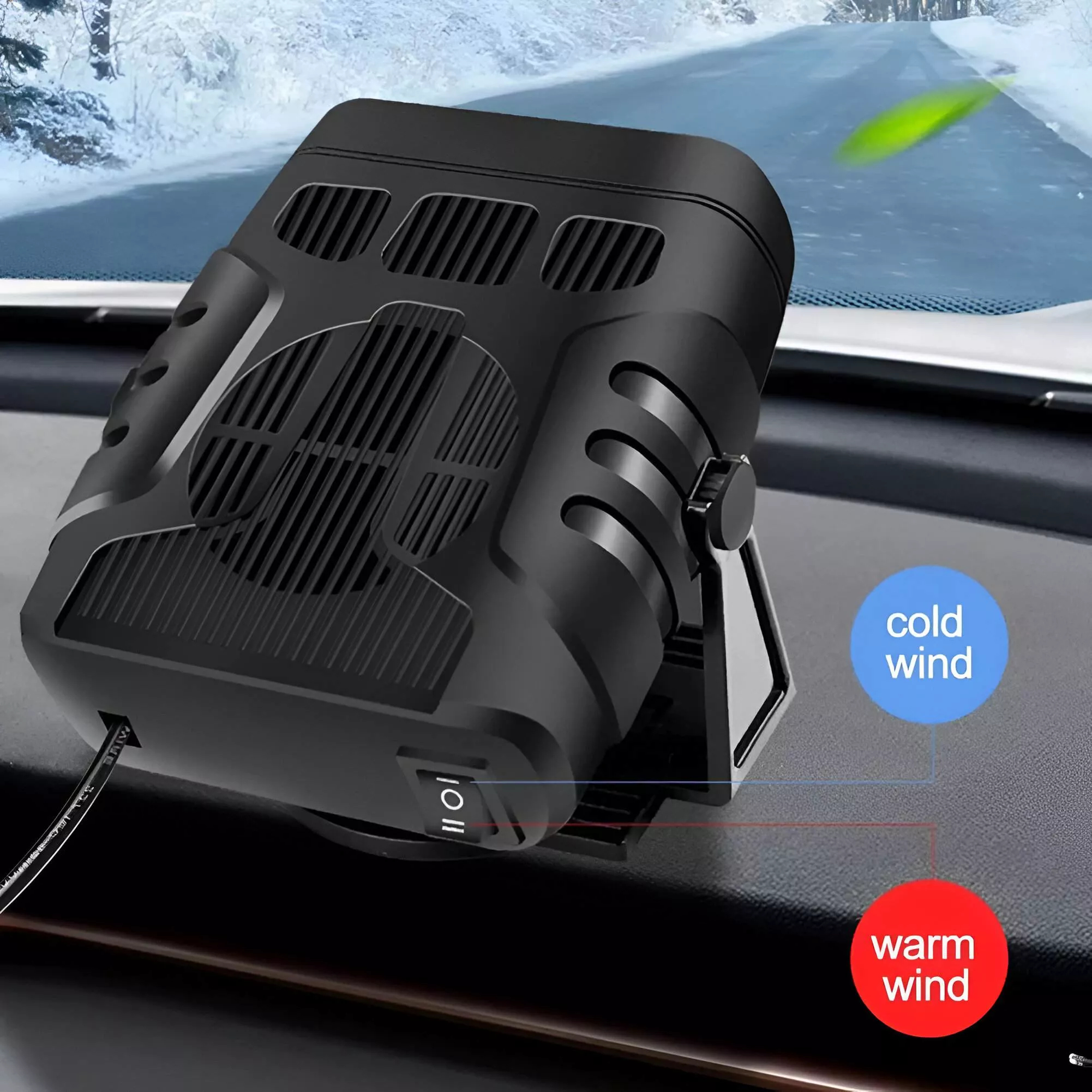 12V/24V Electric Car Heater & Air Cooler Fan - Defroster & Demister for Windshield - Image 6