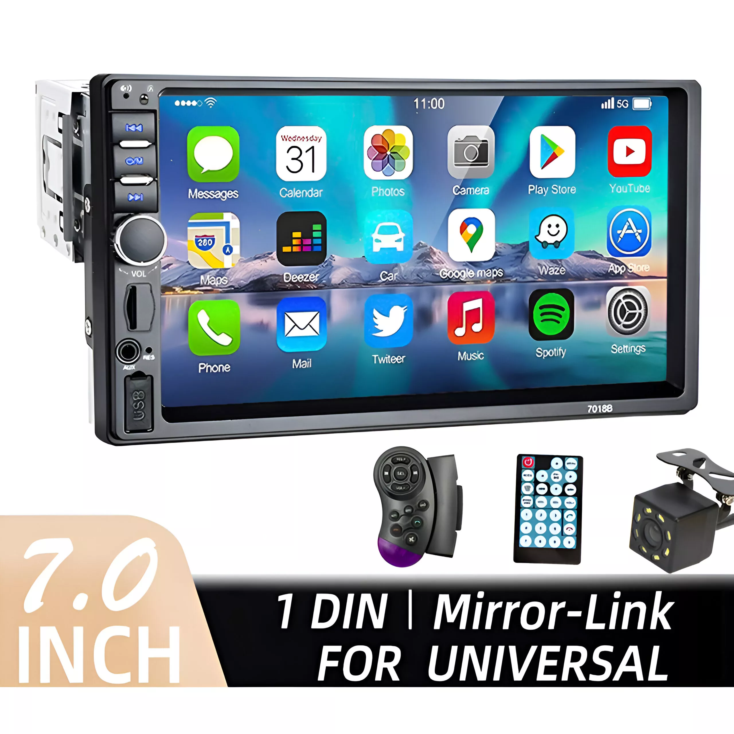 7-Inch 1-DIN Car Radio MP5 Multimedia Player - Image 7