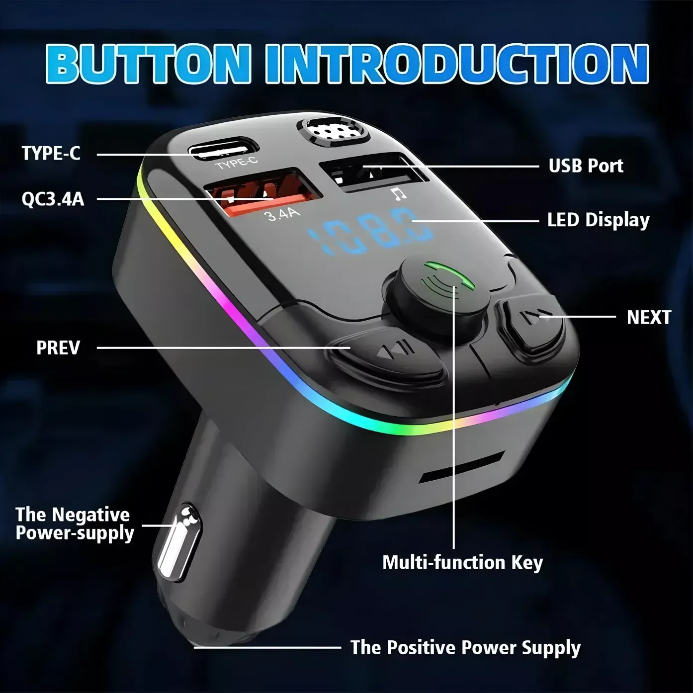 Car Bluetooth 5.0 FM Transmitter - Image 2