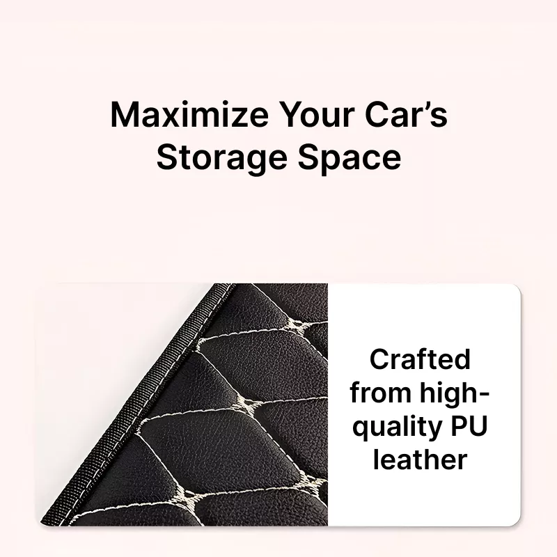 Portable 30cm PU Leather Car Trunk Storage Box - Image 3