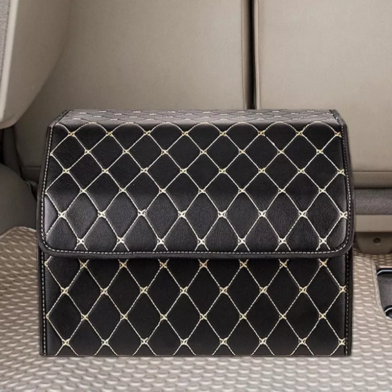 Portable 30cm PU Leather Car Trunk Storage Box