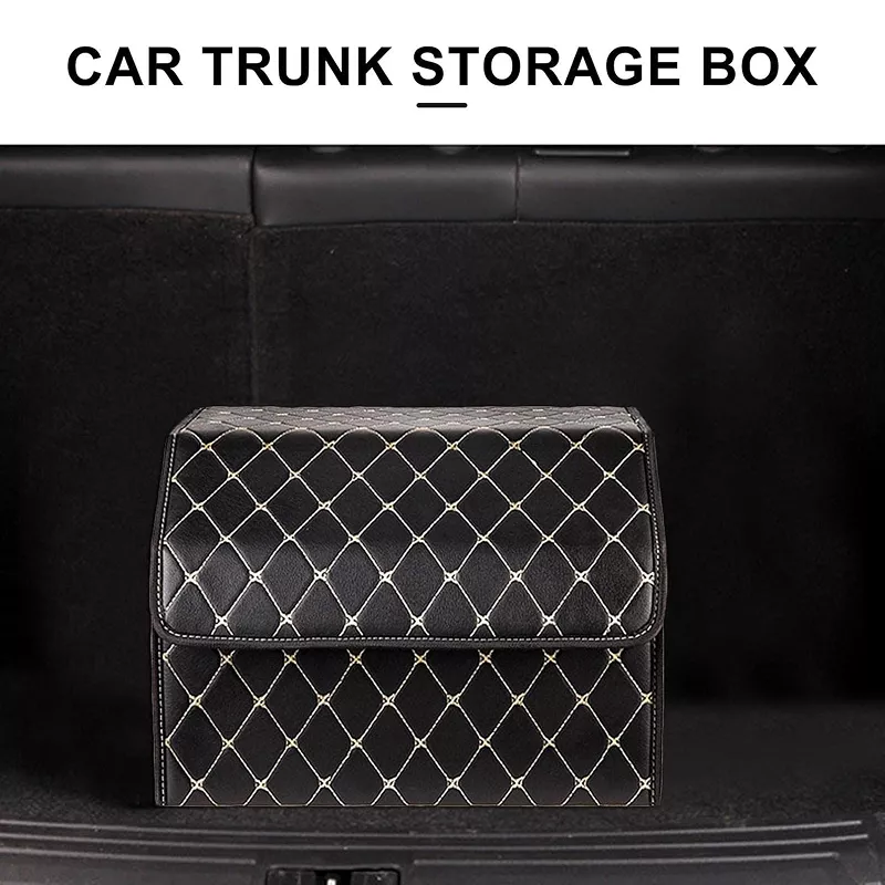 Portable 30cm PU Leather Car Trunk Storage Box - Image 2