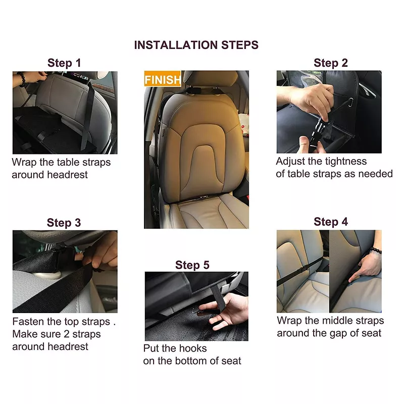 Car Seat Back Organizer with Foldable Table Tray - Image 5