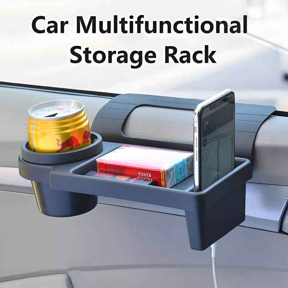 Multifunctional Car Organizer Box with Cup Holder & Phone Slot - Image 2