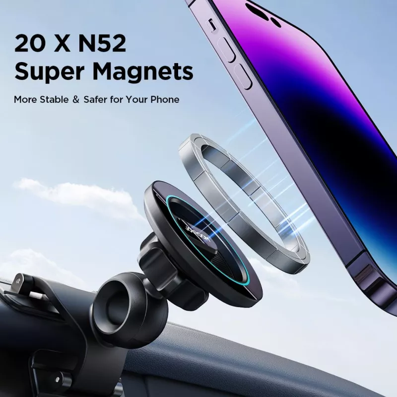 Magnetic Car Phone Holder for Curved Surfaces, Dashboard Phone Mount - Image 3