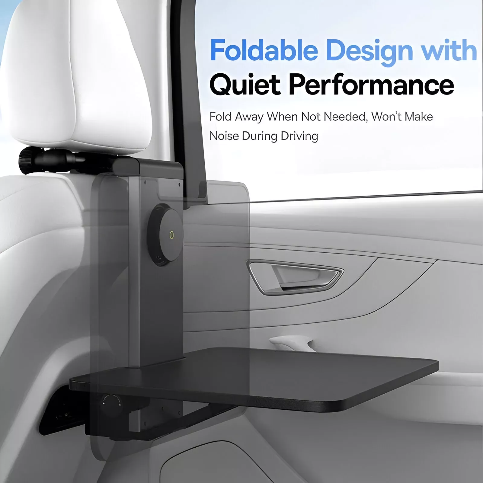 Foldable Car Back Seat Tray & Laptop Desk with Cup Holder and Phone Mount - Image 3