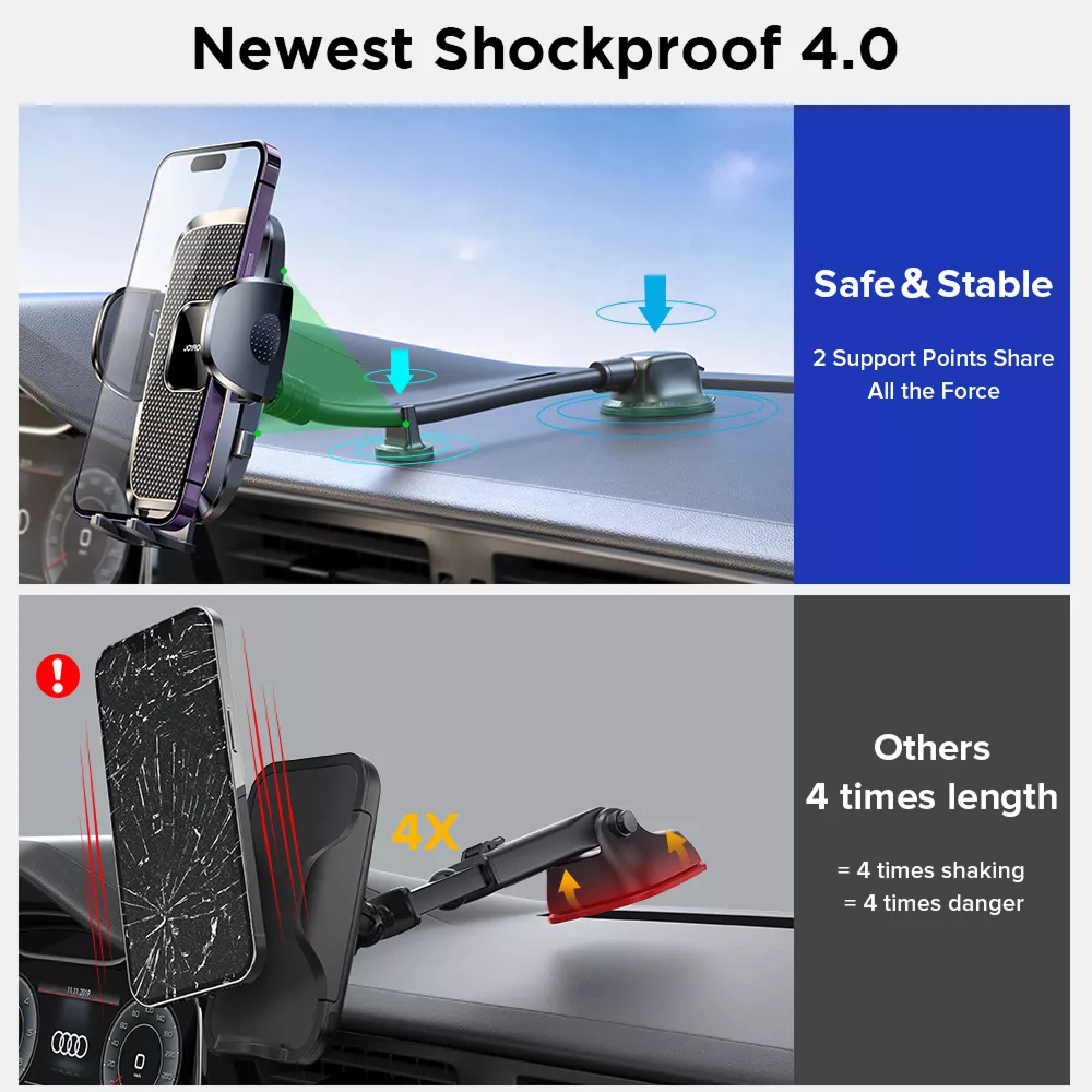 360° Rotating Car Phone Holder, Universal Dashboard Mount for iPhone & Samsung - Image 5