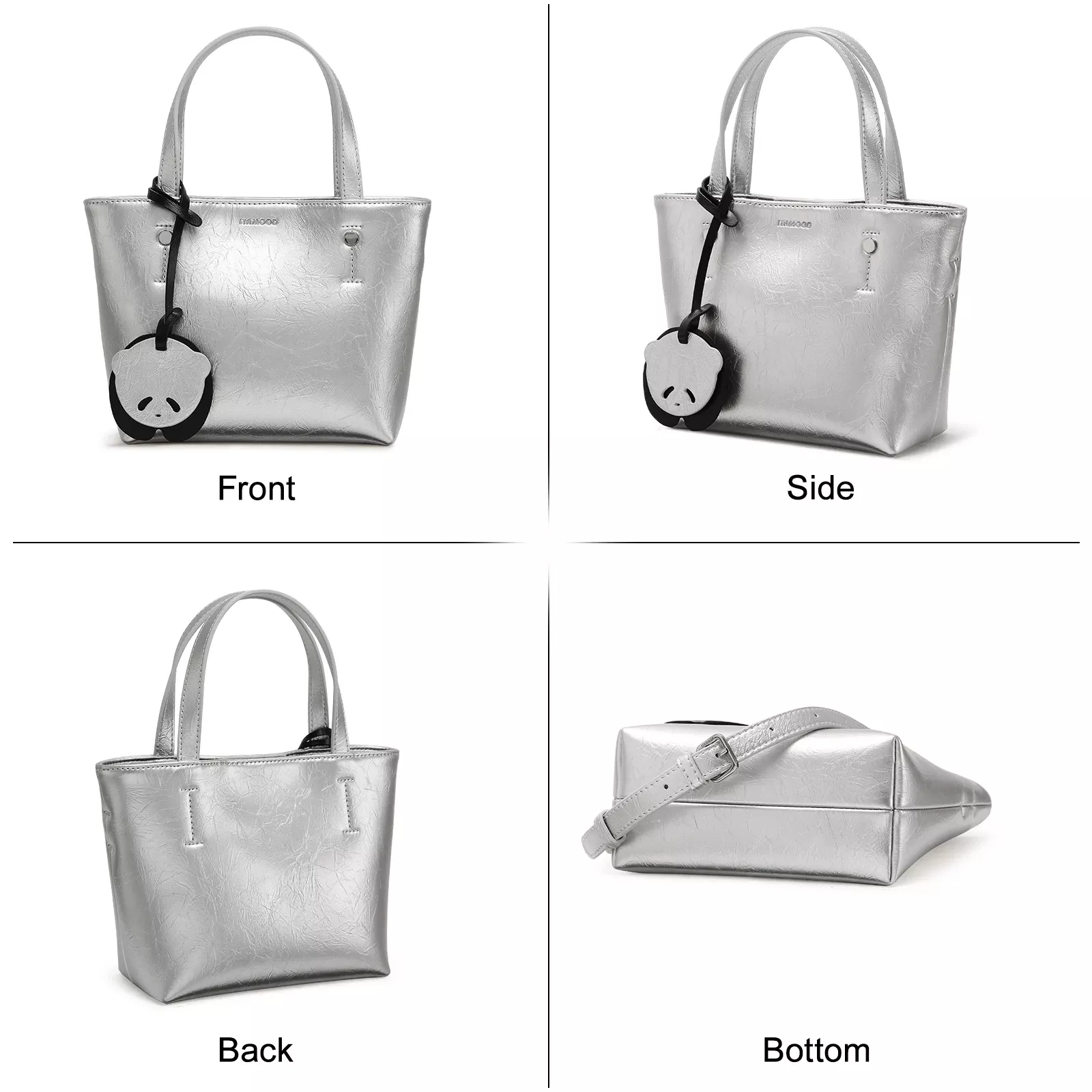 Charming Panda Pendant Women’s Shoulder Bag with Adjustable Strap - Image 3