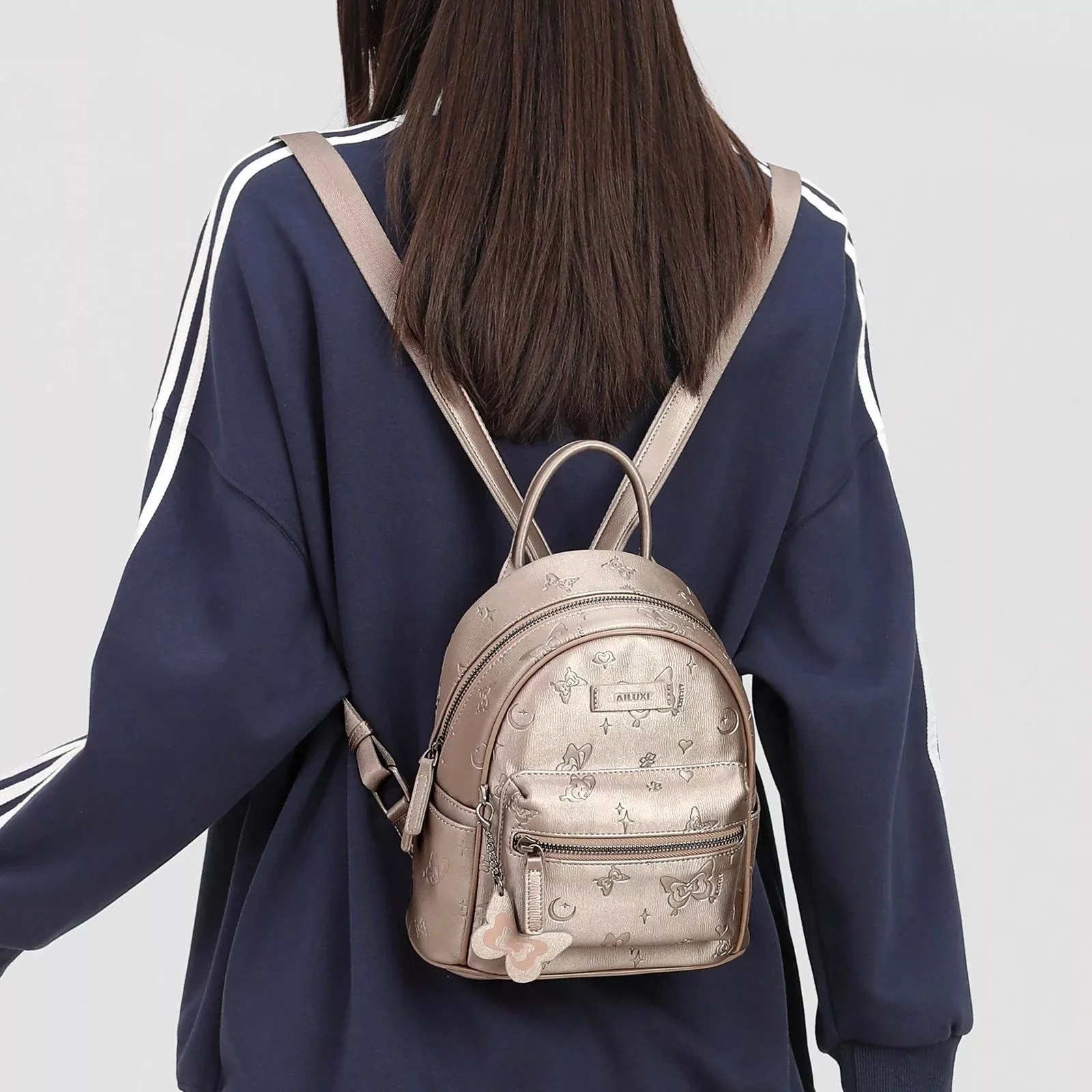 Cute Mini Leather Backpack for Women - Image 3