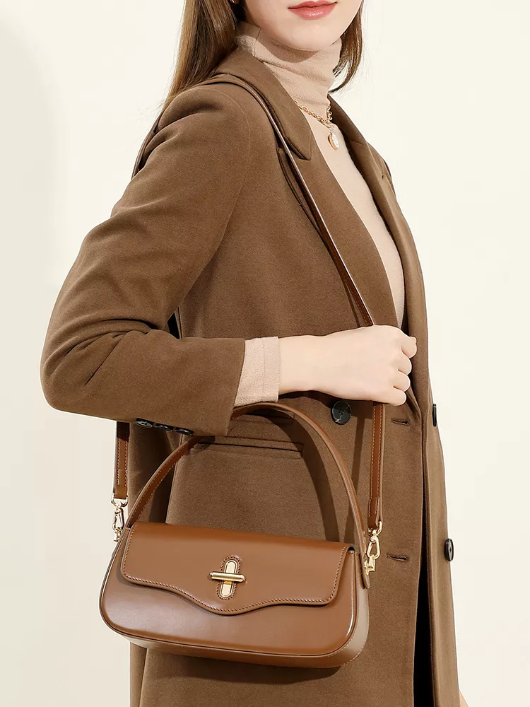 Luxury Genuine Leather Crossbody Satchel Handbag for Women - Image 3