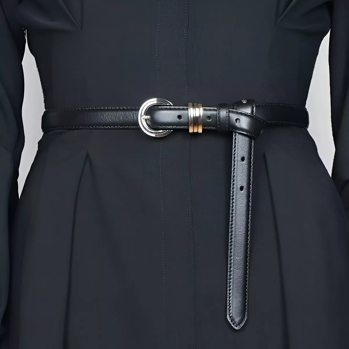 Women’s Genuine Leather Skinny Belt – Thin Waist Jeans Belt with Pin Buckle - Image 6