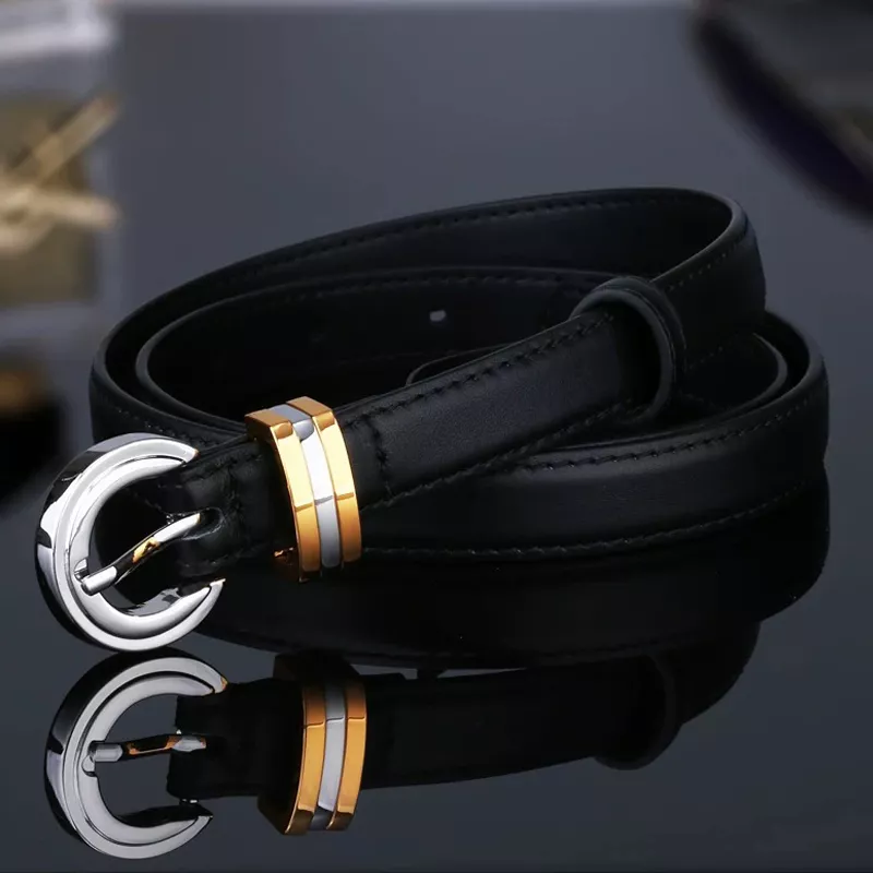 Women’s Genuine Leather Skinny Belt – Thin Waist Jeans Belt with Pin Buckle - Image 4