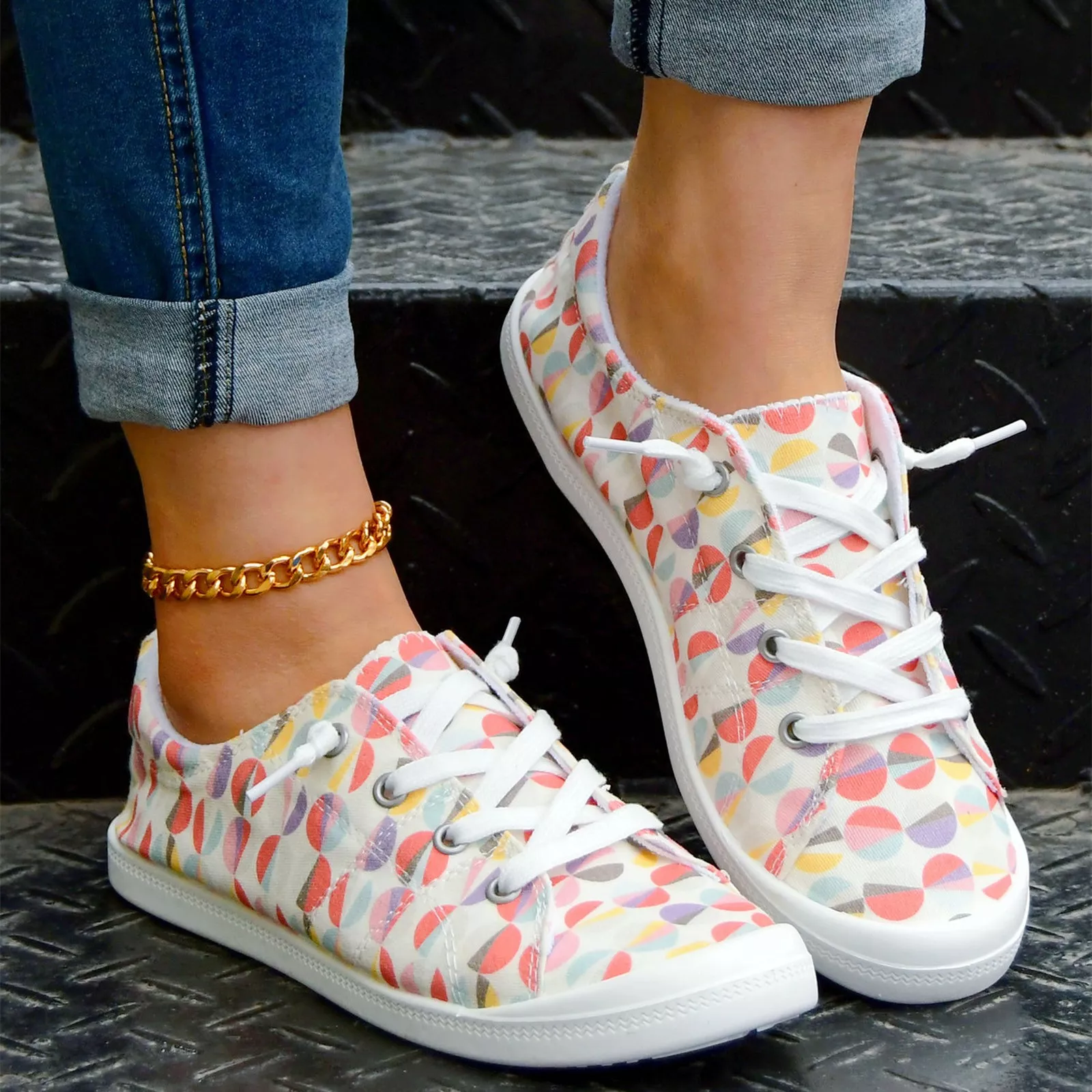 Women’s Floral Print Casual Sneakers - Image 5