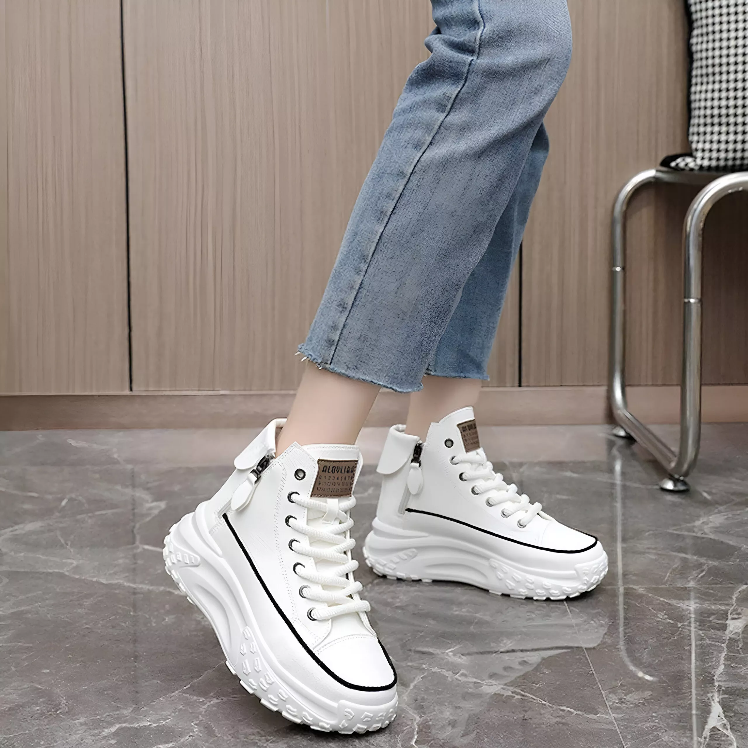 Women's High-Top Platform Sneakers – Stylish, Comfortable & Trendy Casual Shoes - Image 3
