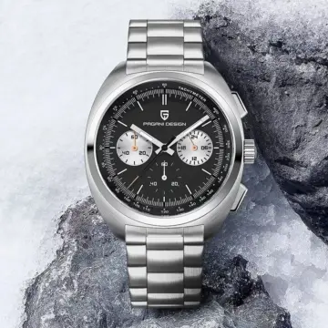 Men’s Luxury Retro Chronograph Watch with Leather Band & AR Sapphire Crystal