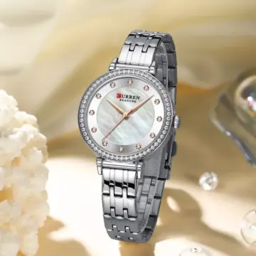Luxury Waterproof Ladies Watch with Diamond Accents and Stainless Steel Band