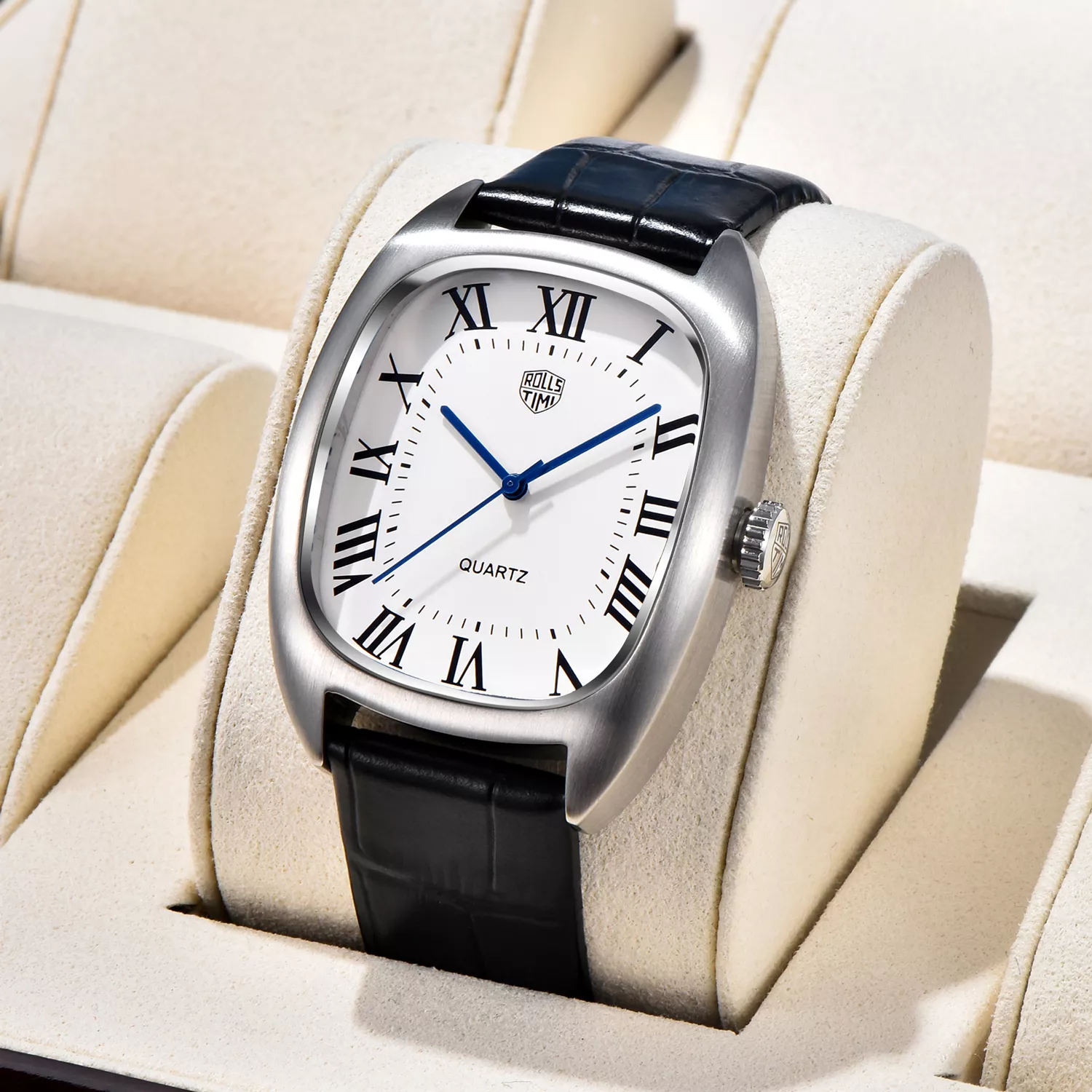 Luxury Quartz Waterproof Oval Men’s Watch with Leather Band - Image 4