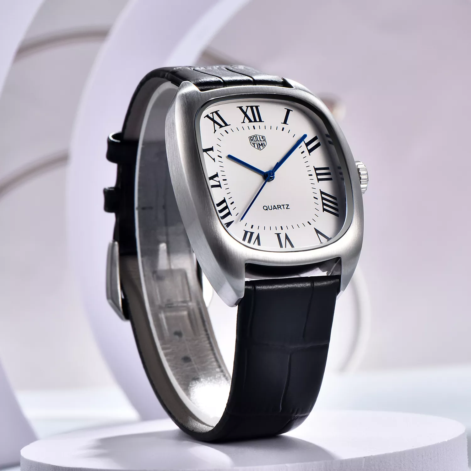 Luxury Quartz Waterproof Oval Men’s Watch with Leather Band - Image 2