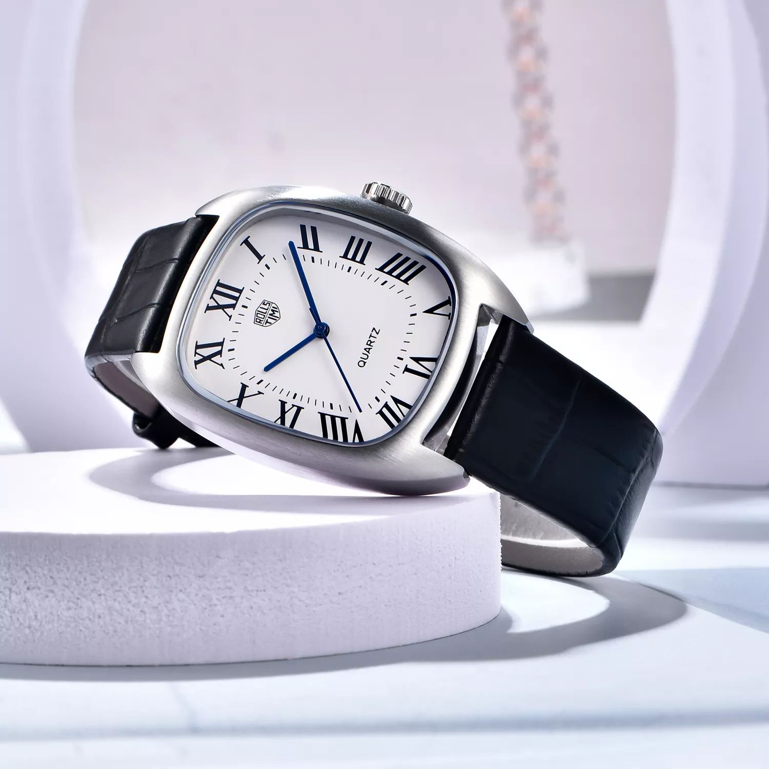 Luxury Quartz Waterproof Oval Men’s Watch with Leather Band - Image 5