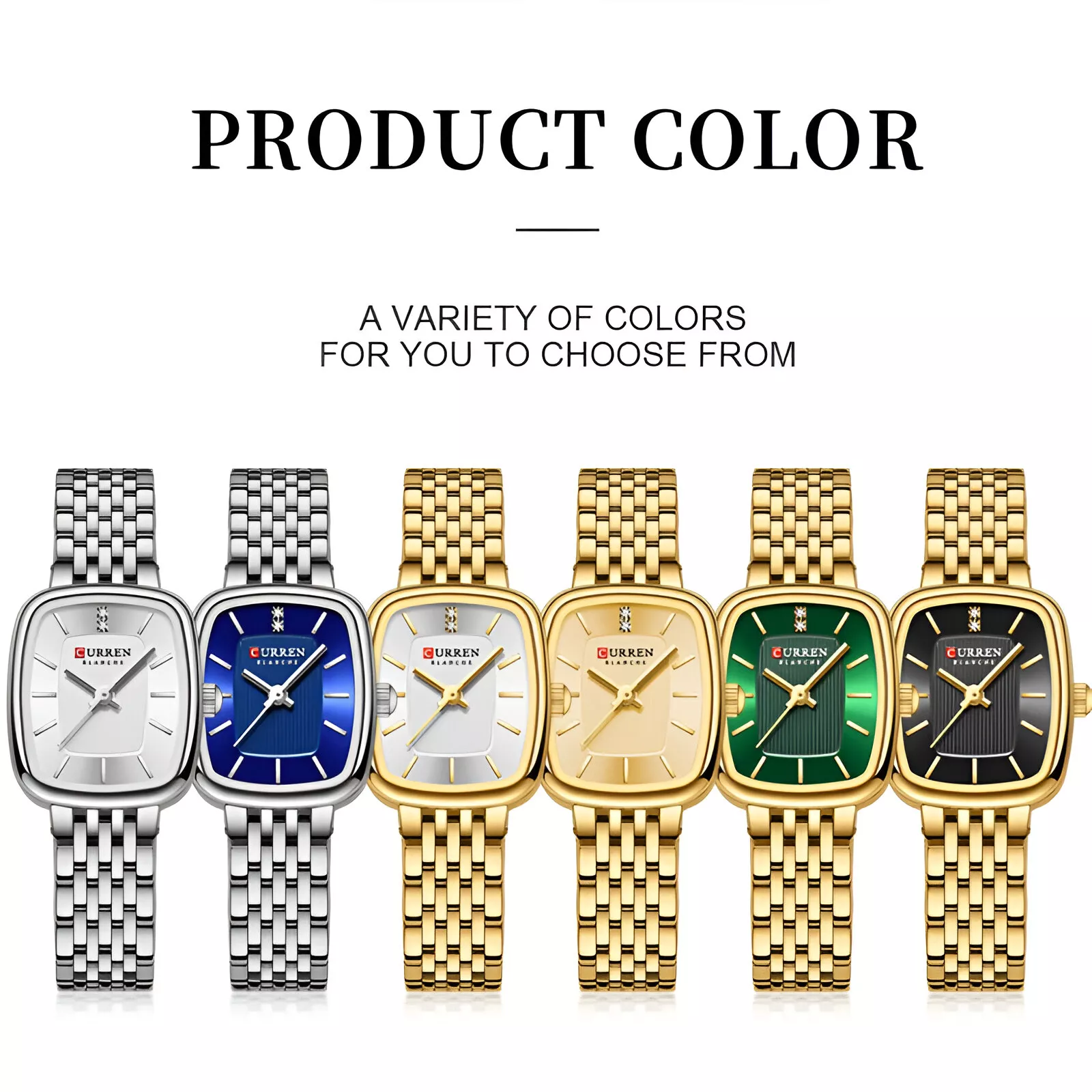 Elegant Square Dial Women’s Watch with Gold Stainless Steel Strap - Image 5