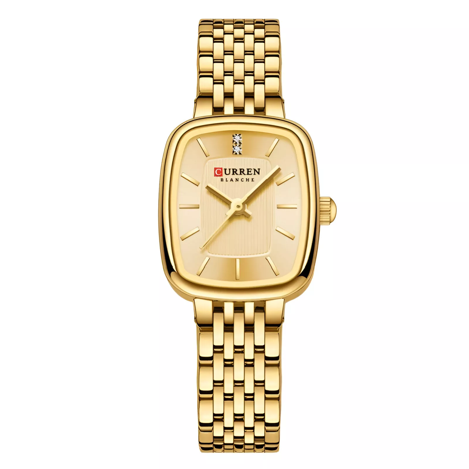 Elegant Square Dial Women’s Watch with Gold Stainless Steel Strap - Image 6