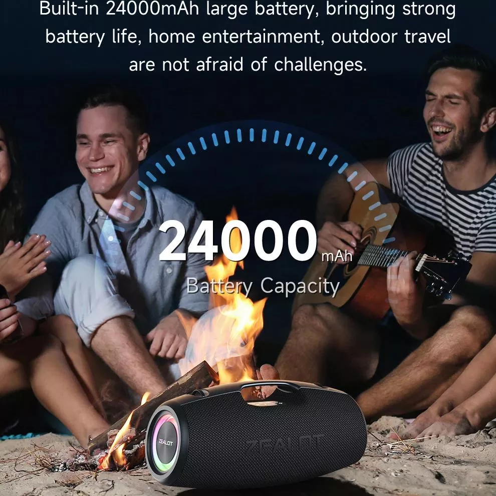 120W Portable Bluetooth Speaker with Deep Bass, LED Lights & Power Bank - Image 6