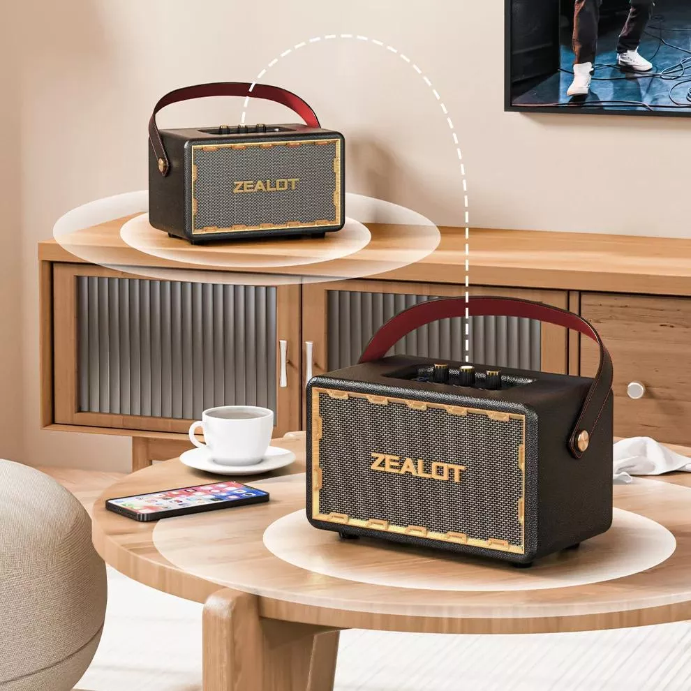 60W Retro Wooden Bluetooth Speaker with TF Card Slot and Loud Bass - Image 6