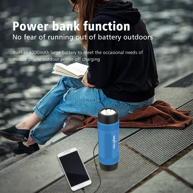 Portable Waterproof Bluetooth Speaker with TF Card, Power Bank & Flashlight - Image 3
