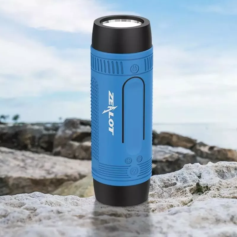 Portable Waterproof Bluetooth Speaker with TF Card, Power Bank & Flashlight