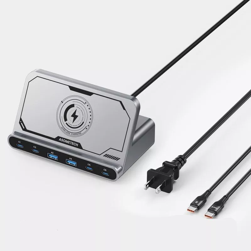 160W 7-in-1 USB Charging Station with Wireless Charging