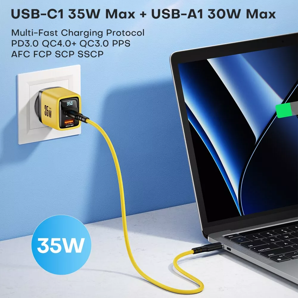 35W GaN USB-C Charger with LED Display & Quick Charge - Image 7