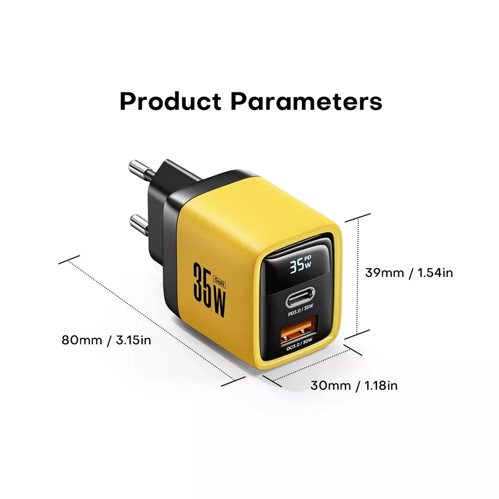 35W GaN USB-C Charger with LED Display & Quick Charge - Image 9