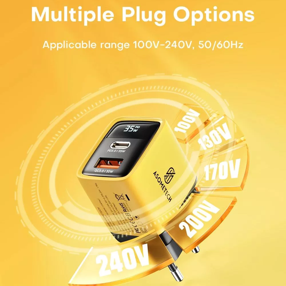 35W GaN USB-C Charger with LED Display & Quick Charge - Image 2