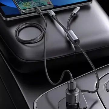 66W Dual-Port Fast Car Charger with 2-in-1 Cable