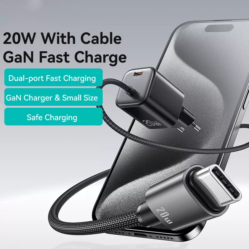 20W Mini GaN Fast Charger with USB-C Cable - Image 2