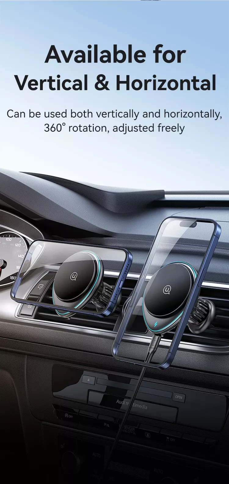 Magnetic Wireless Car Phone Holder & 15W Fast Charger - Image 3