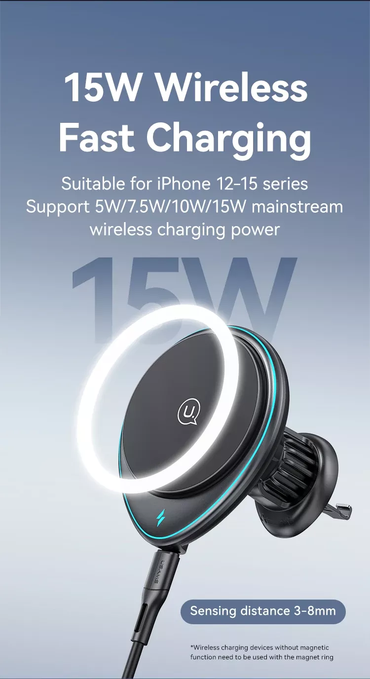 Magnetic Wireless Car Phone Holder & 15W Fast Charger - Image 6