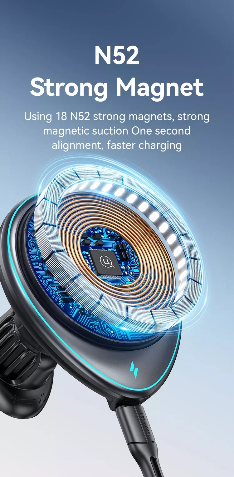 Magnetic Wireless Car Phone Holder & 15W Fast Charger - Image 5