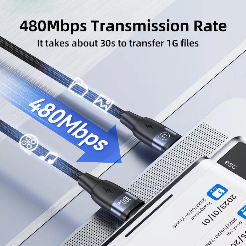 100W Type-C to Type-C Fast Charging Cable - Image 2