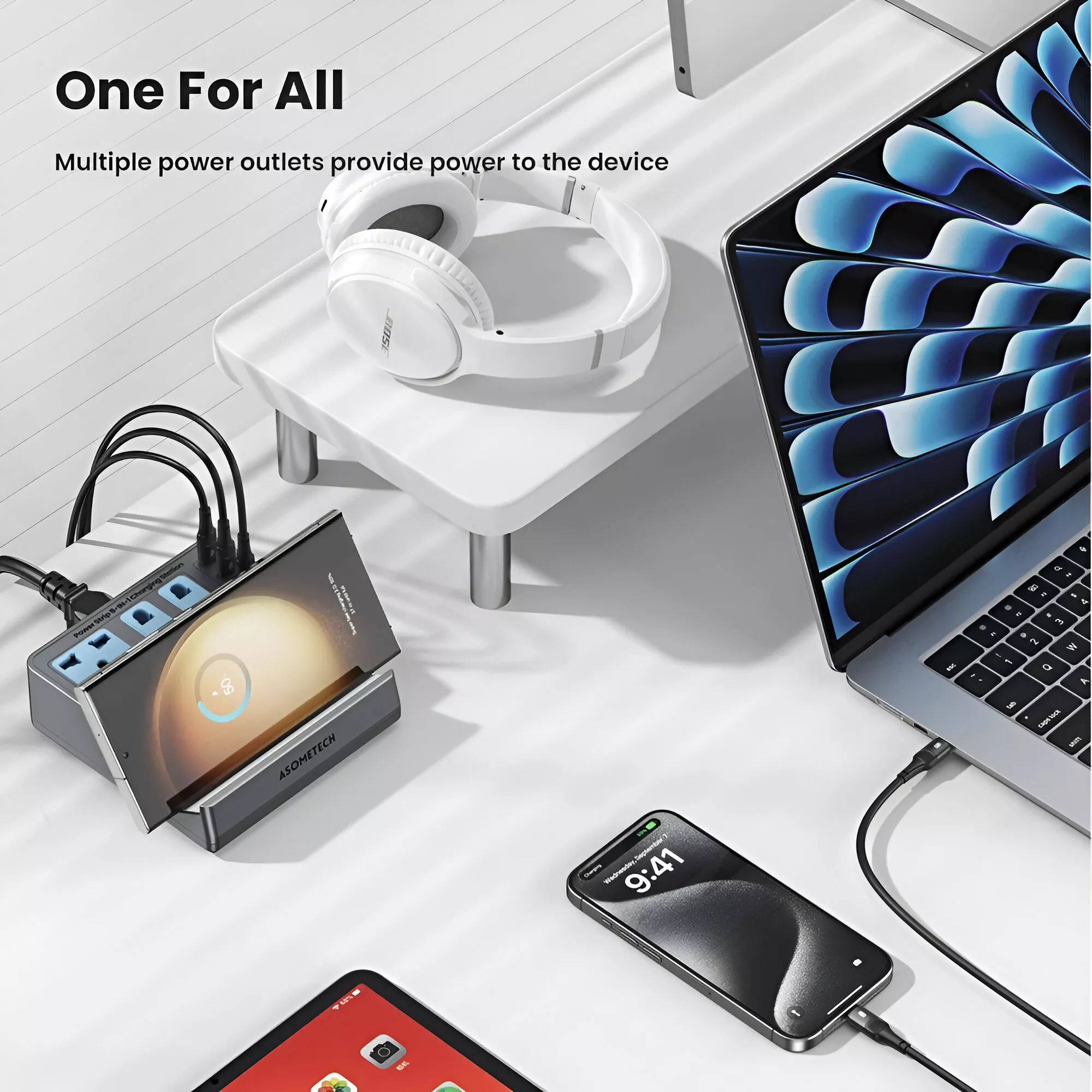 8-in-1 USB C Power Strip with PD Charging for MacBook, iPhone, Samsung - Image 5